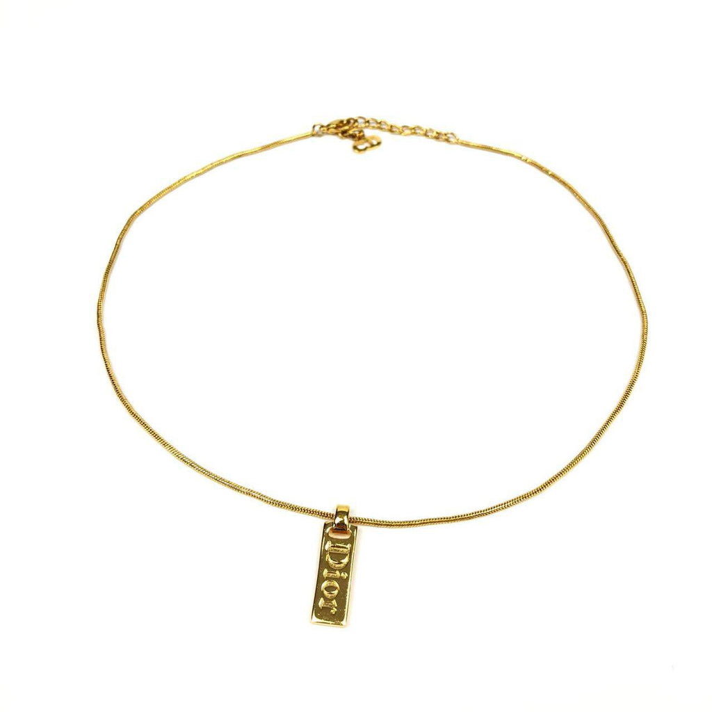CHRISTIAN DIOR TAG NECKLACE