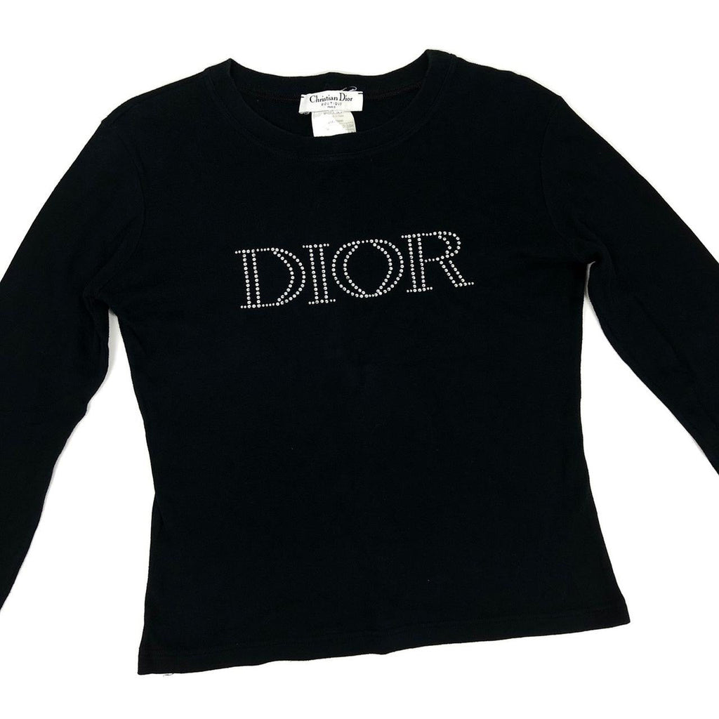 CHRISTIAN DIOR DIAMANTÉ SPELL-OUT LONG SLEEVE