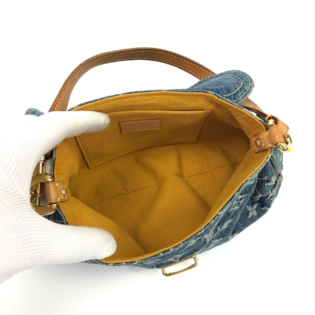 LOUIS VUITTON DENIM PLEATY SHOULDER BAG
