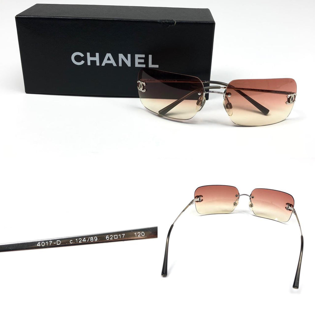 CHANEL PINK GRADIENT RIMLESS SUNGLASSES
