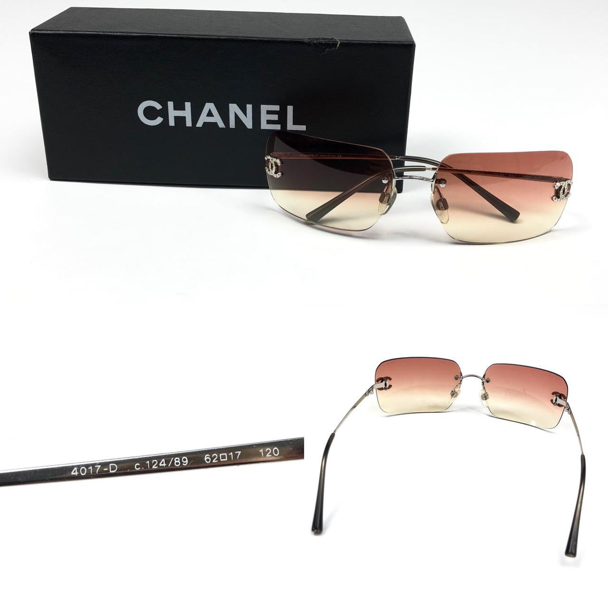 CHANEL PINK GRADIENT RIMLESS SUNGLASSES