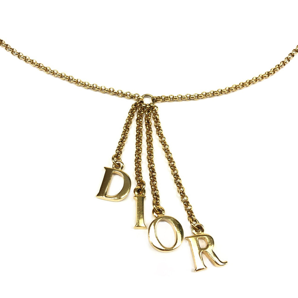CHRISTIAN DIOR SPELL-OUT NECKLACE