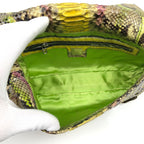 FENDI MULTI COLOUR PYTHON SNAKESKIN BAGUETTE SHOULDER BAG WITH METAL/MIRROR DETAILING