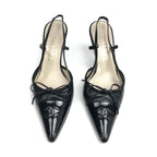 CHANEL LOGO BOW SLING-BACK MULE HEELS - UK 3 / US 5 / EU 36