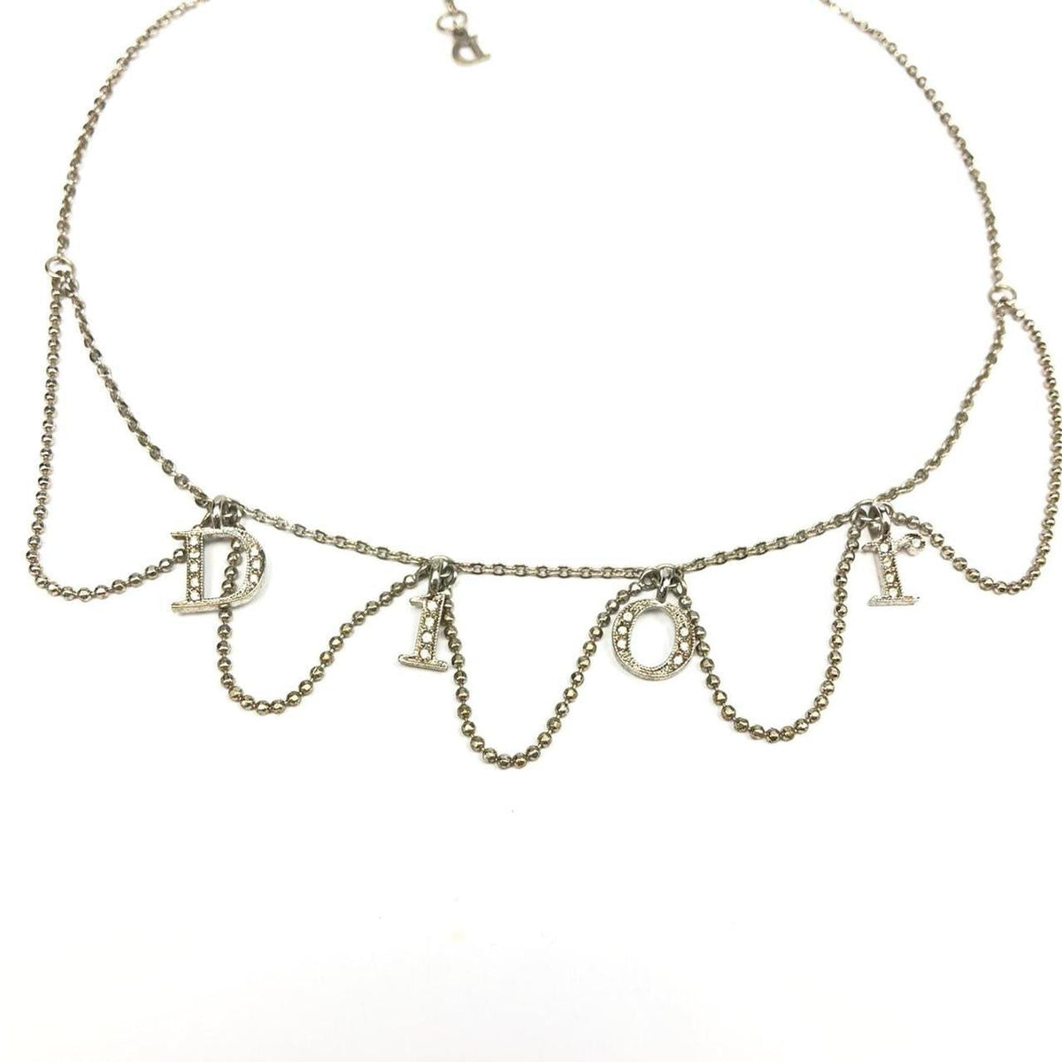 CHRISTIAN DIOR JEWELLED SPELL-OUT NECKLACE