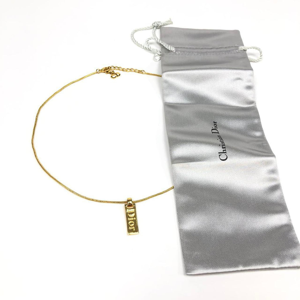 CHRISTIAN DIOR TAG NECKLACE