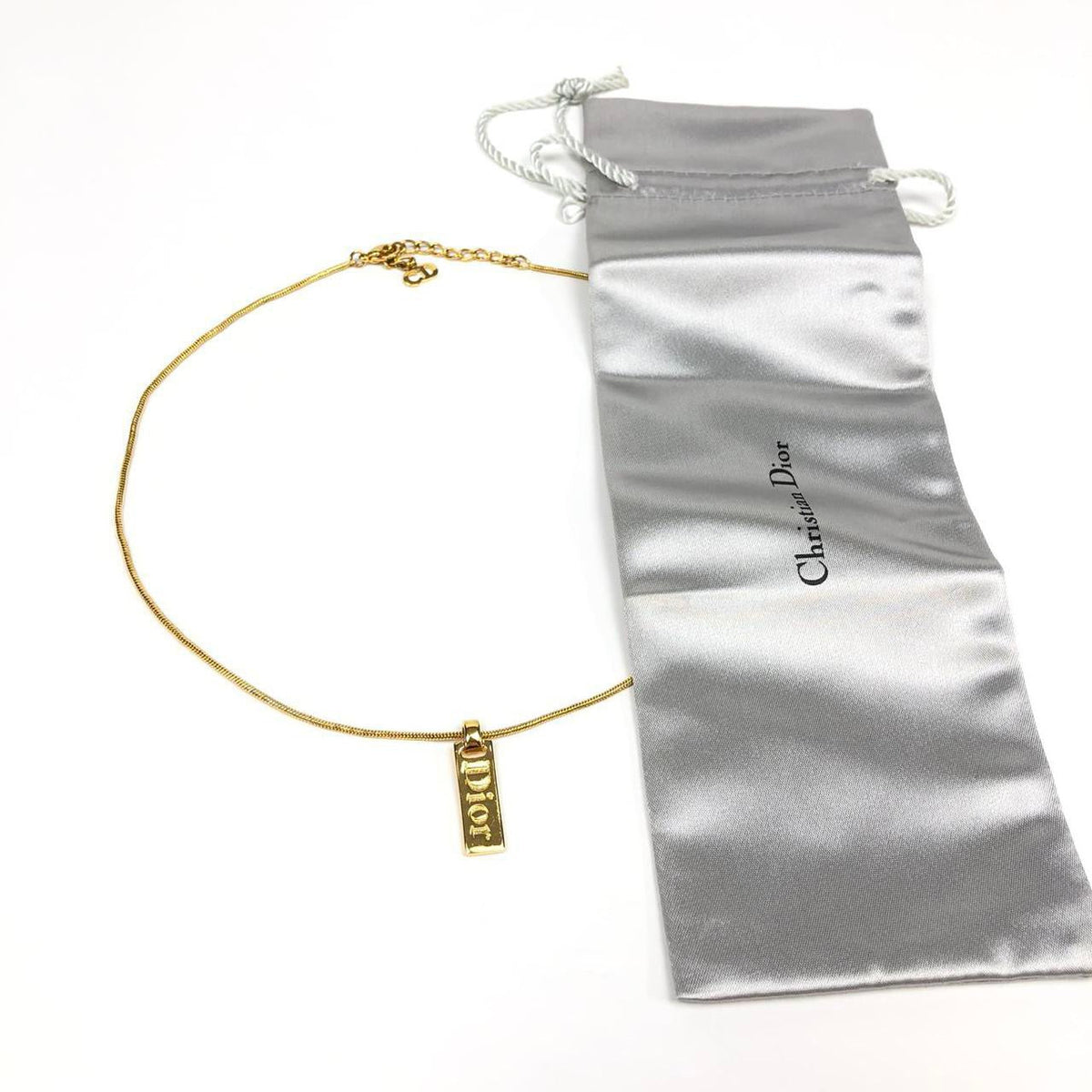 CHRISTIAN DIOR TAG NECKLACE
