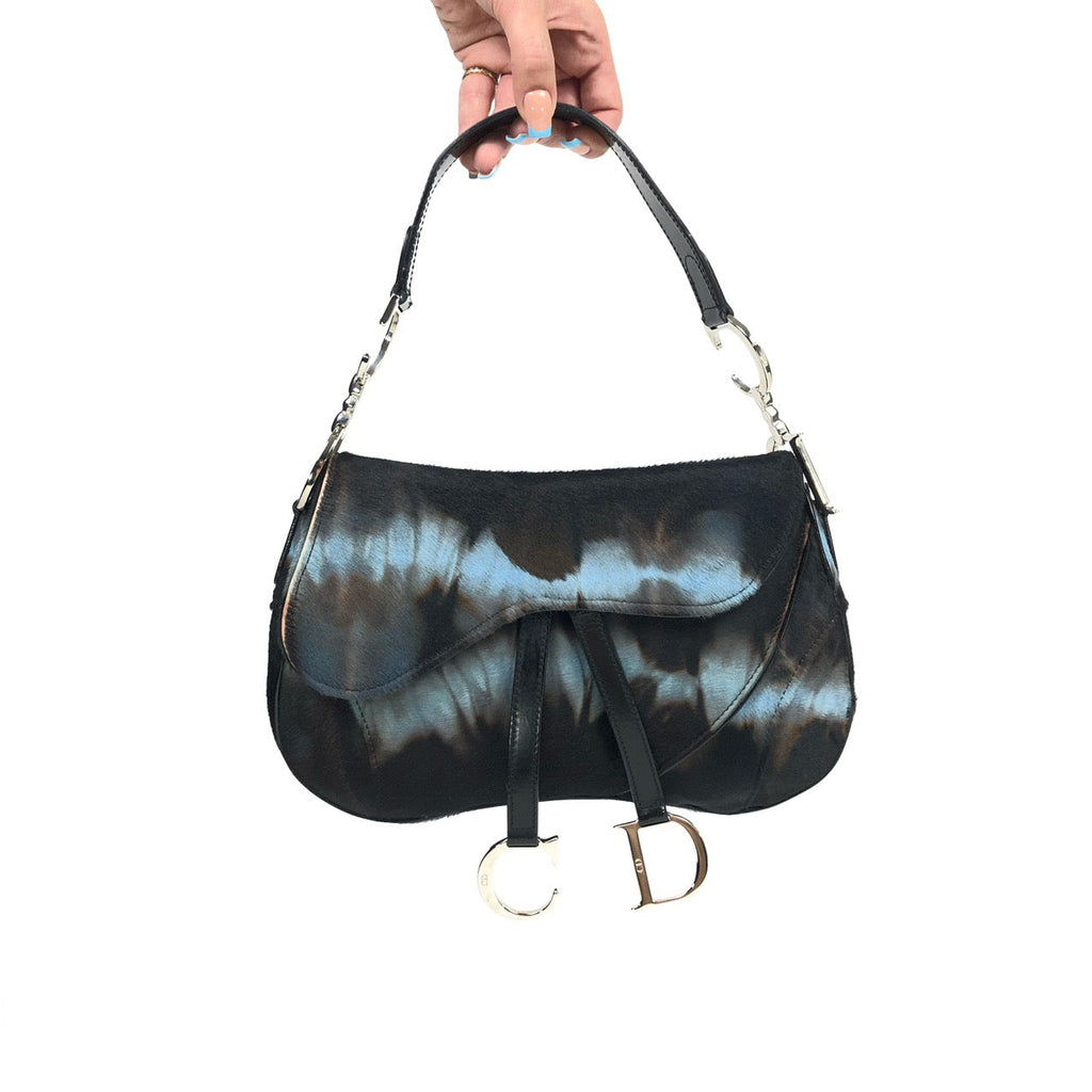 CHRISTIAN DIOR PONY HAIR SADDLE BAG