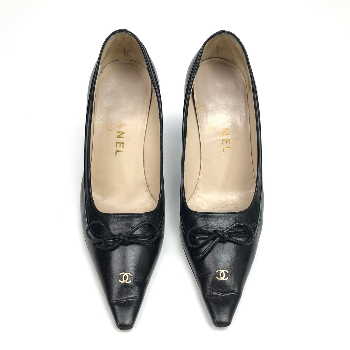 CHANEL LOGO BOW HEELS-  UK 3 / US 5 / EU 36