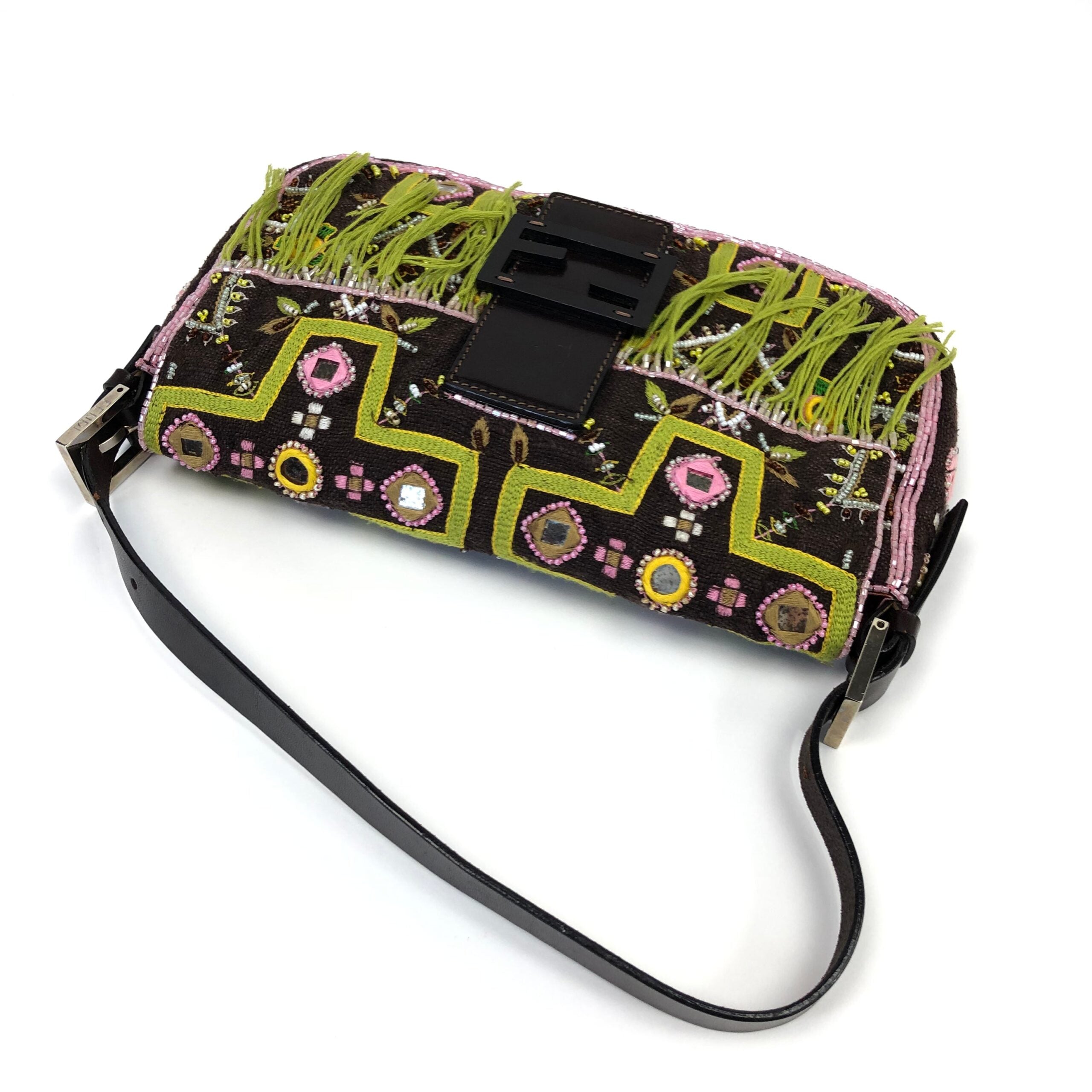 FENDI BEADED BAGUETTE SHOULDER BAG