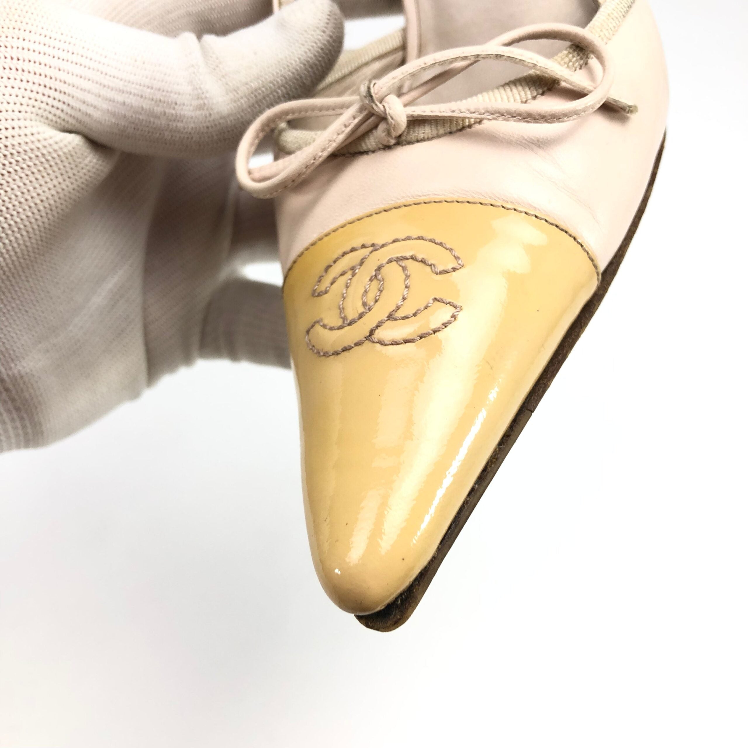 CHANEL LOGO BOW SLING-BACK MULE HEELS -  UK 2.5 / US 4.5 / EU 35.5