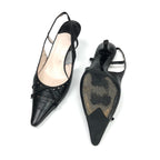 CHANEL LOGO SLING-BACK MULE HEELS