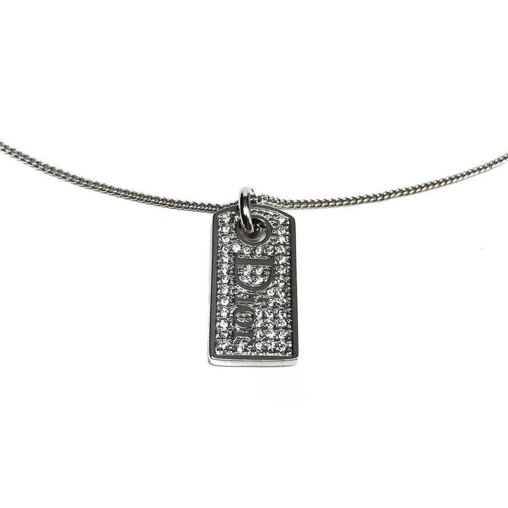 CHRISTIAN DIOR DIAMANTÉ TAG NECKLACE