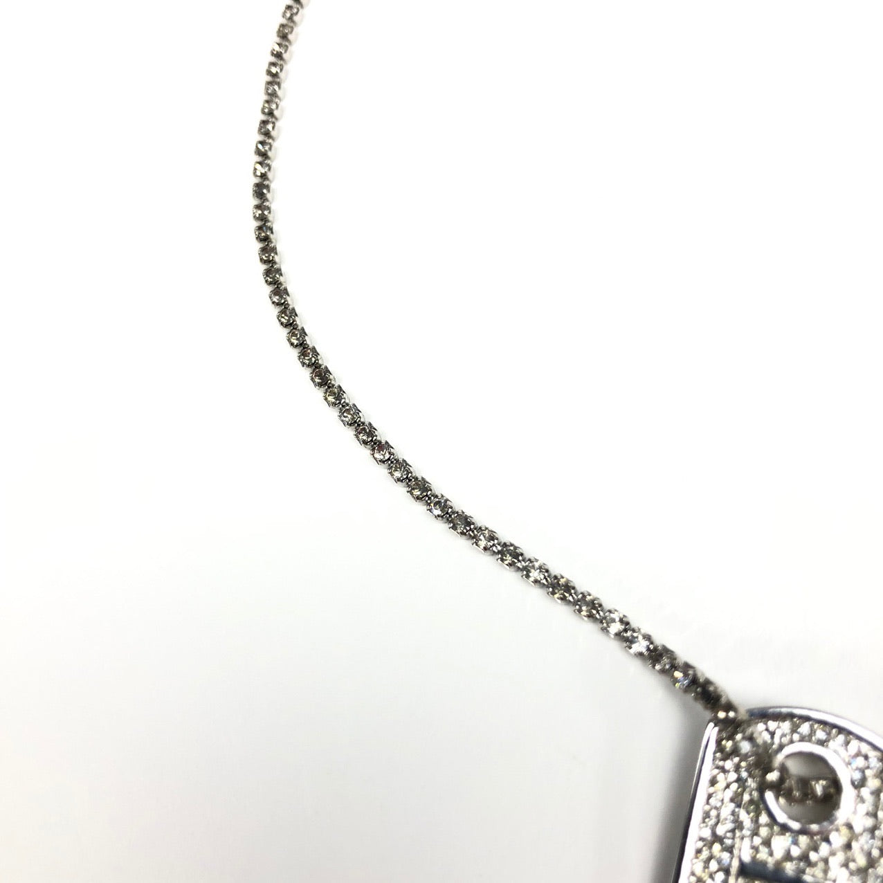 CHRISTIAN DIOR JEWELLED TAG NECKLACE
