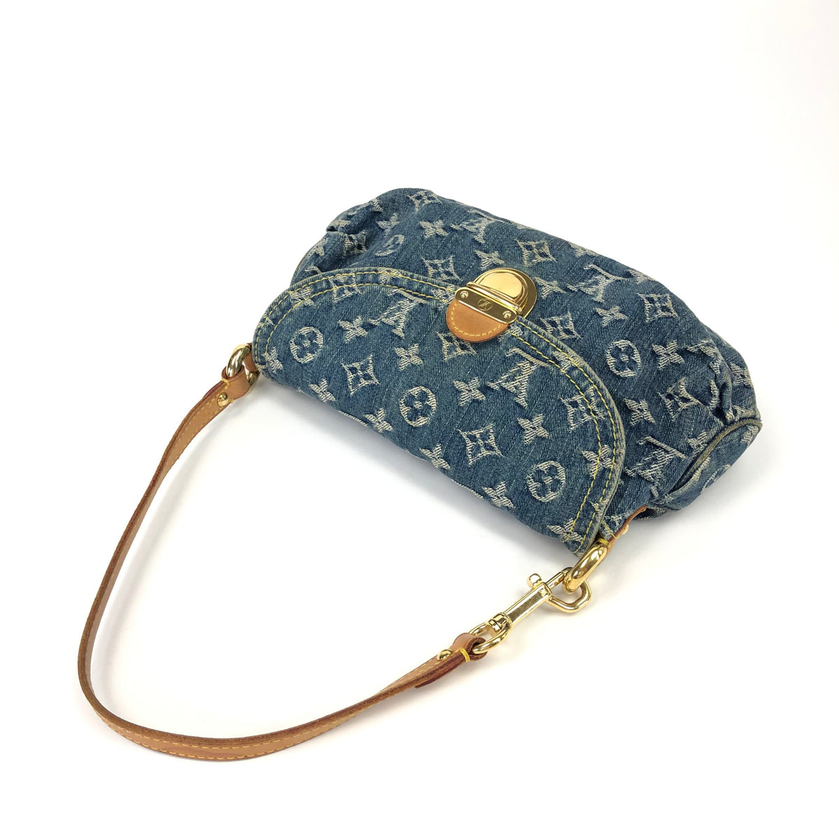 LOUIS VUITTON DENIM PLEATY SHOULDER BAG