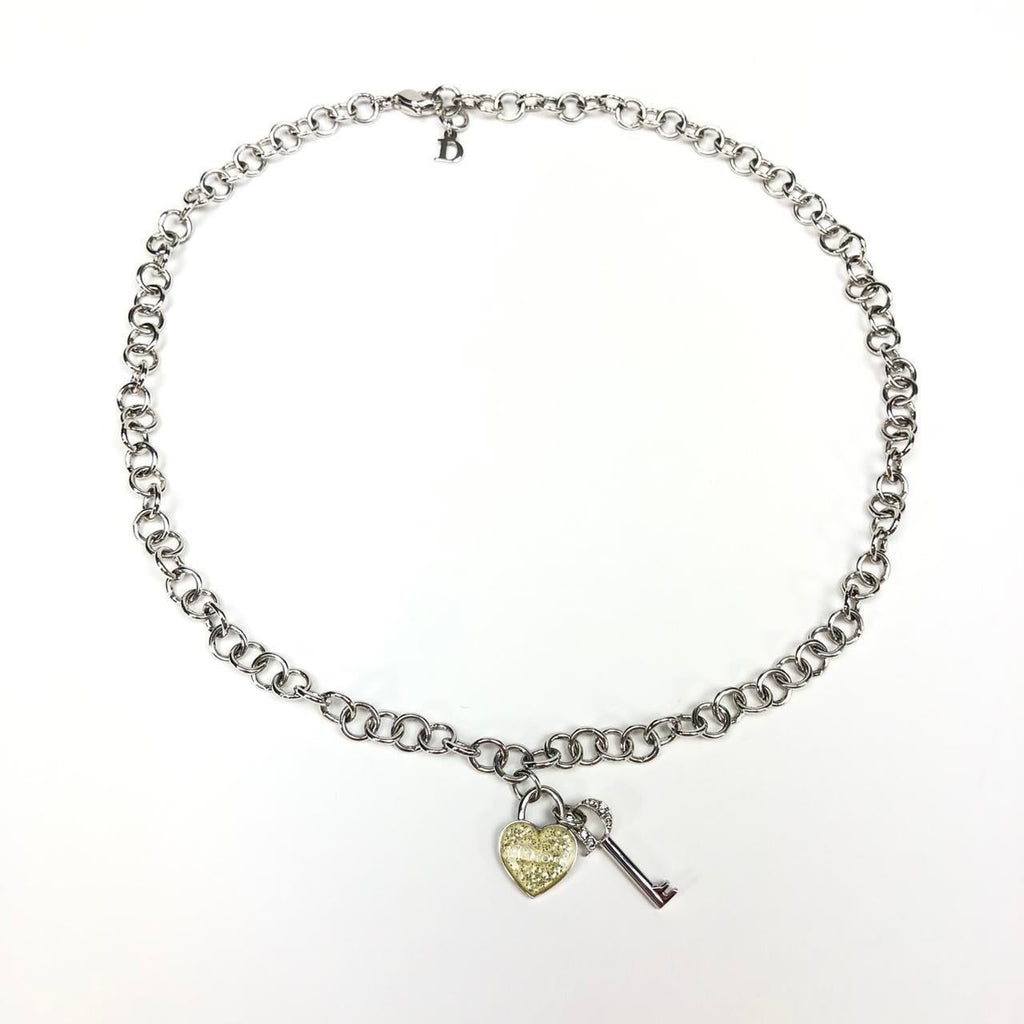 CHRISTIAN DIOR PADLOCK & KEY NECKLACE