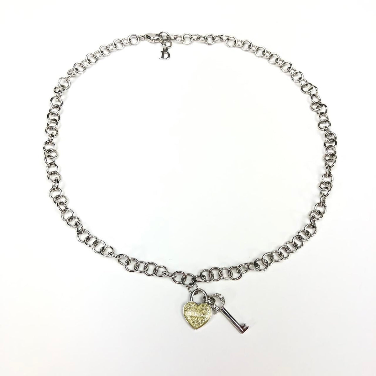 CHRISTIAN DIOR PADLOCK & KEY NECKLACE