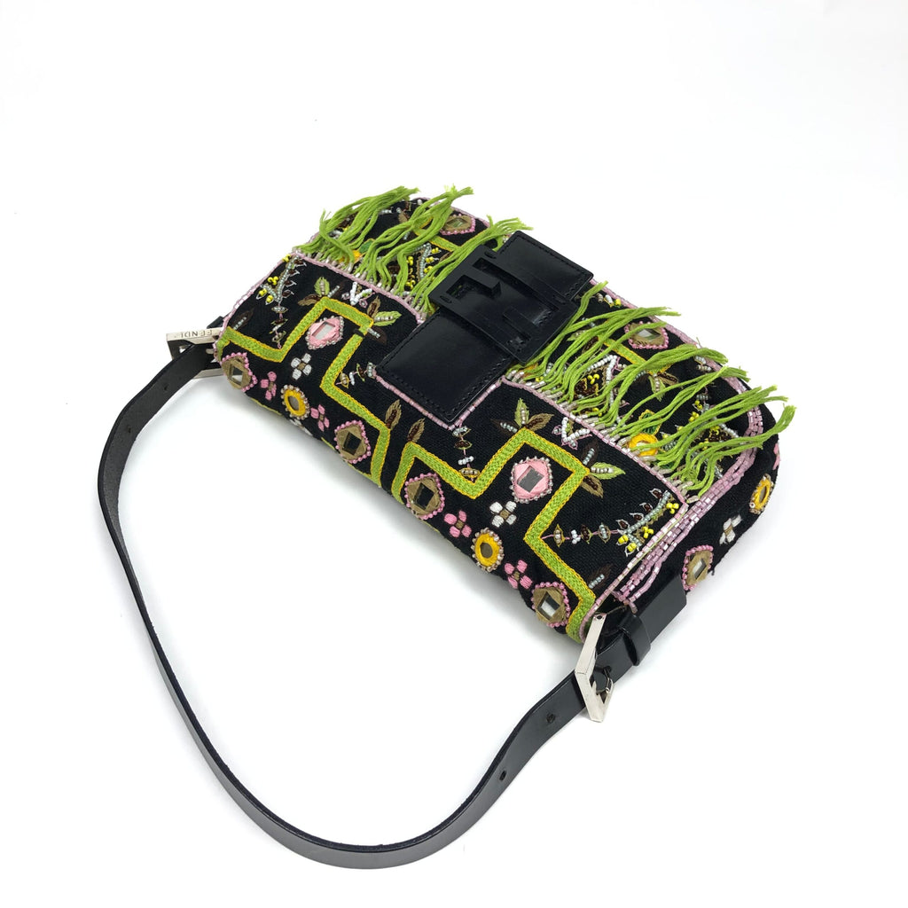 FENDI BEADED BAGUETTE SHOULDER BAG