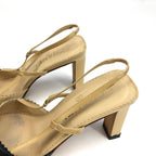 CHANEL LOGO SLING-BACK MULE HEELS -  UK 4, US 6, EU 37