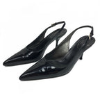PRADA SLING-BACK LEATHER HEELS -  UK 3.5 / US 5.5 / EU 36.5