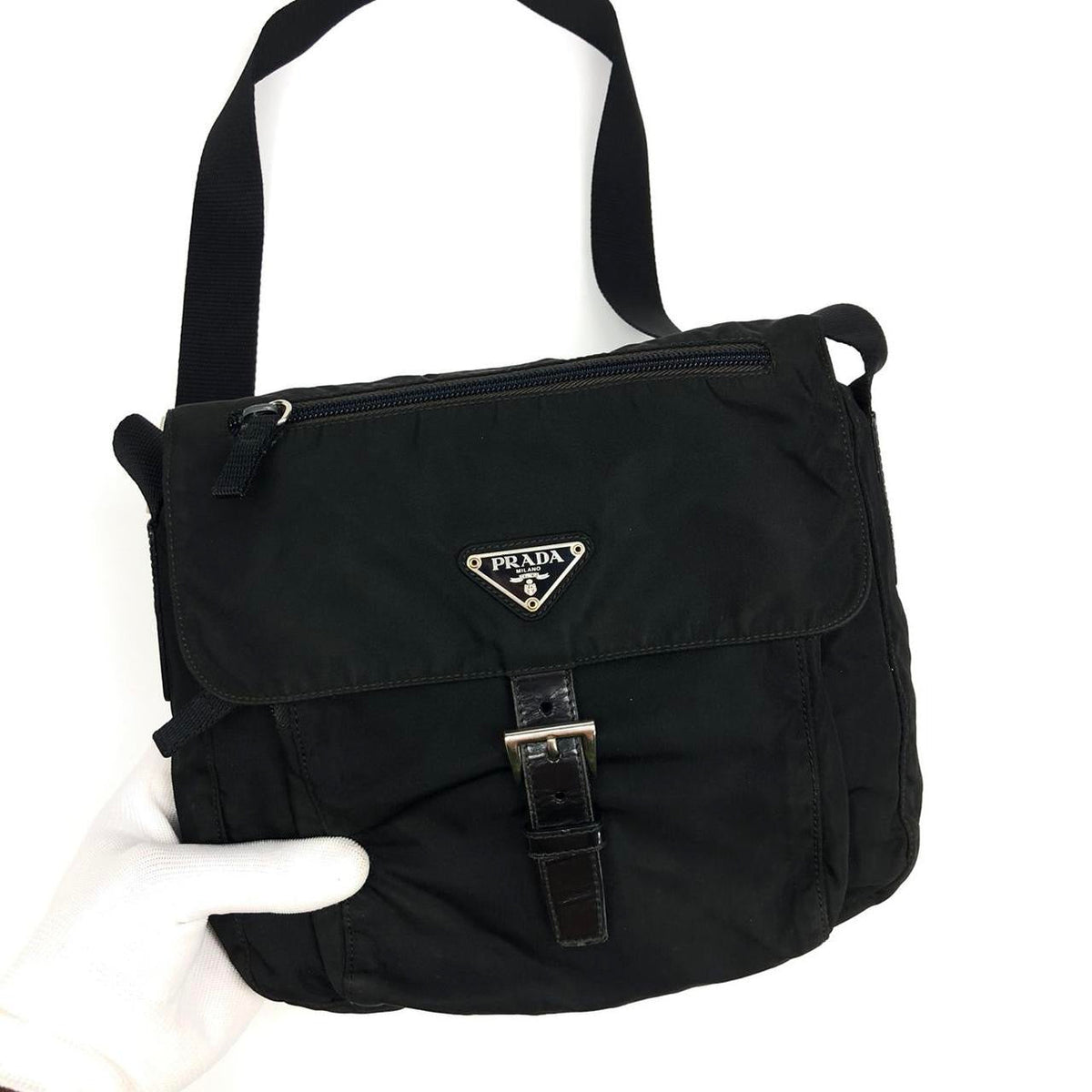 PRADA NYLON BUCKLE CROSSBODY BAG
