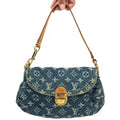 LOUIS VUITTON DENIM PLEATY SHOULDER BAG