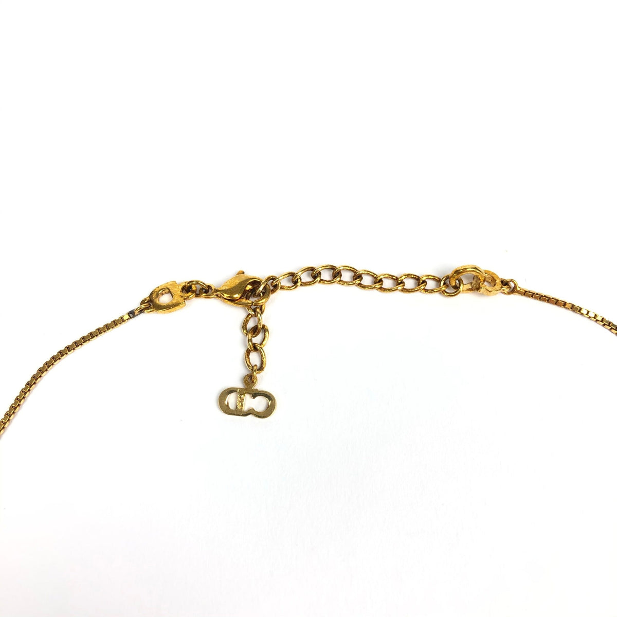 CHRISTIAN DIOR TRIPLE LOGO NECKLACE