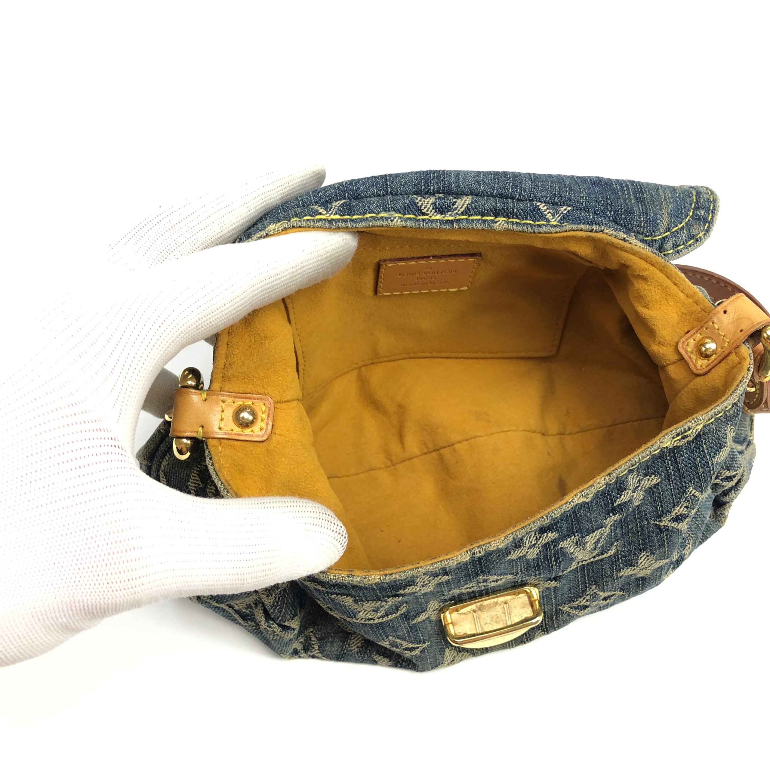 LOUIS VUITTON PLEATY PM BLUE DENIM SHOULDER BAG