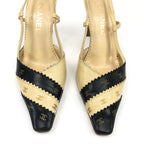 CHANEL LOGO SLING-BACK MULE HEELS