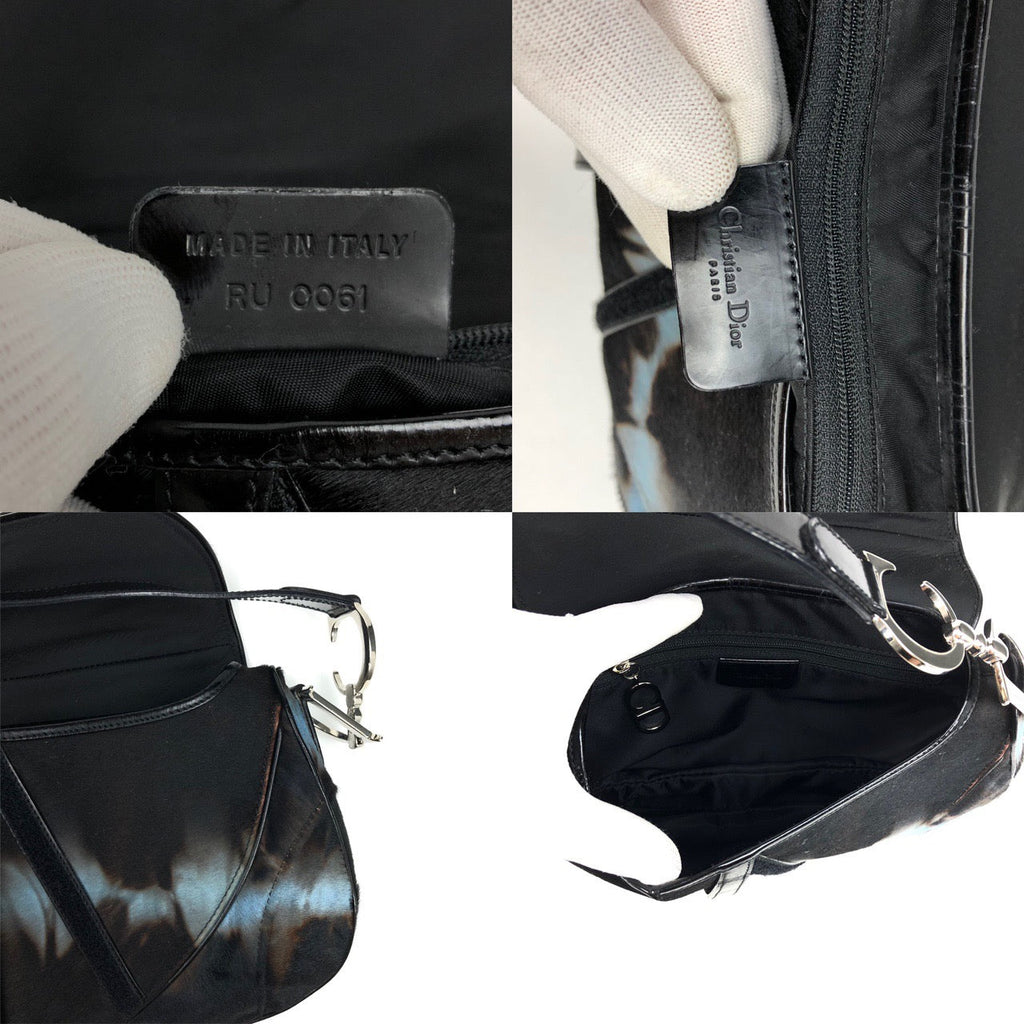 CHRISTIAN DIOR PONY HAIR SADDLE BAG