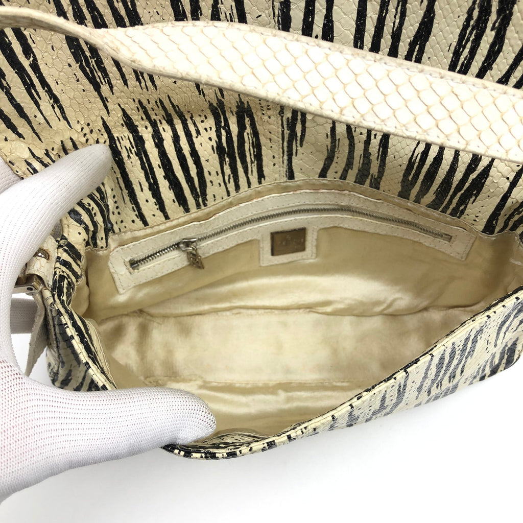 FENDI PYTHON SNAKESKIN BAGUETTE SHOULDER BAG
