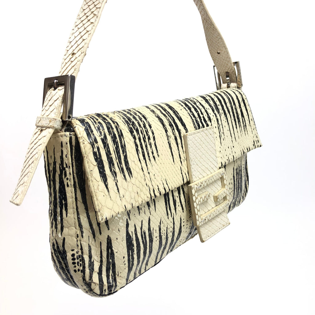 FENDI PYTHON SNAKESKIN BAGUETTE SHOULDER BAG
