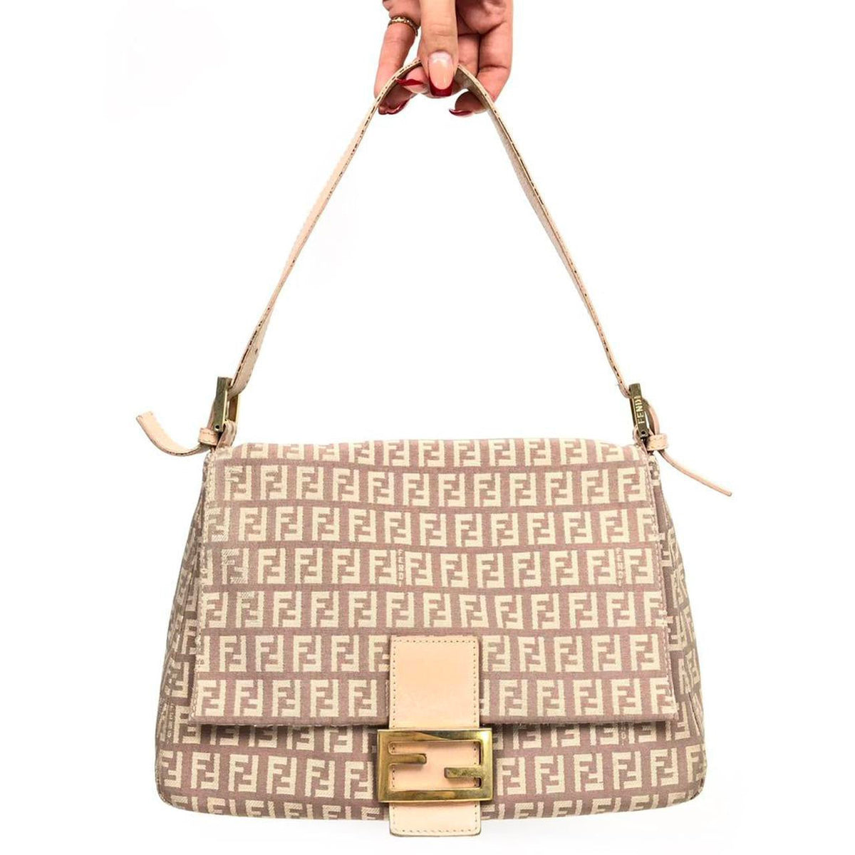 FENDI ZUCCA MAMA BAGUETTE SHOULDER BAG