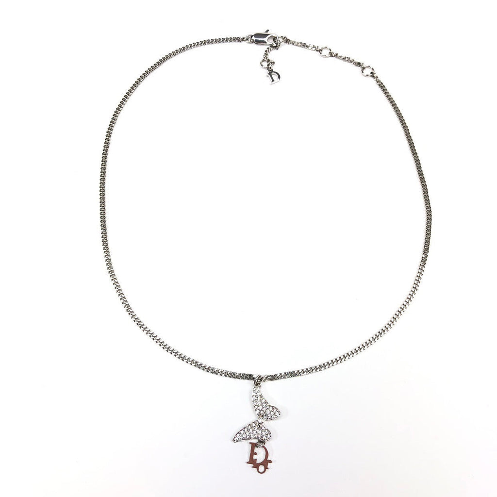 CHRISTIAN DIOR MONOGRAM BUTTERFLY NECKLACE
