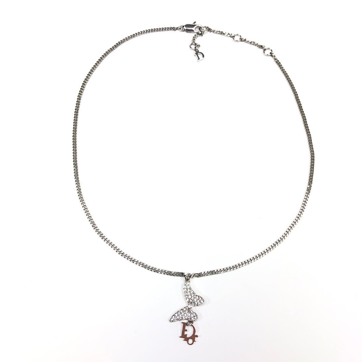 CHRISTIAN DIOR MONOGRAM BUTTERFLY NECKLACE